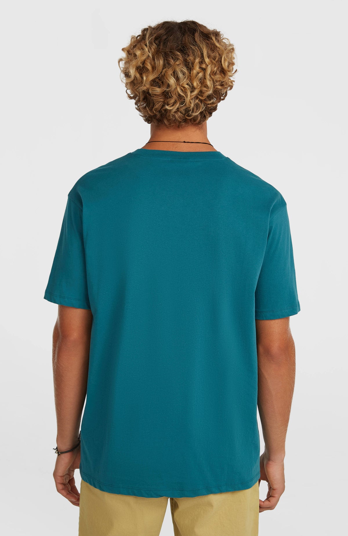 Chest-Print T-Shirt für Herren, grün, Rückansicht am Model