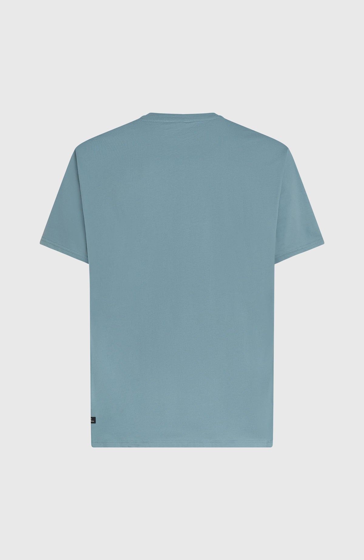 Must-Have Graphic T-Shirt für Herren, blau, flach liegend von hinten mit kleinem Logo-Label am Saum