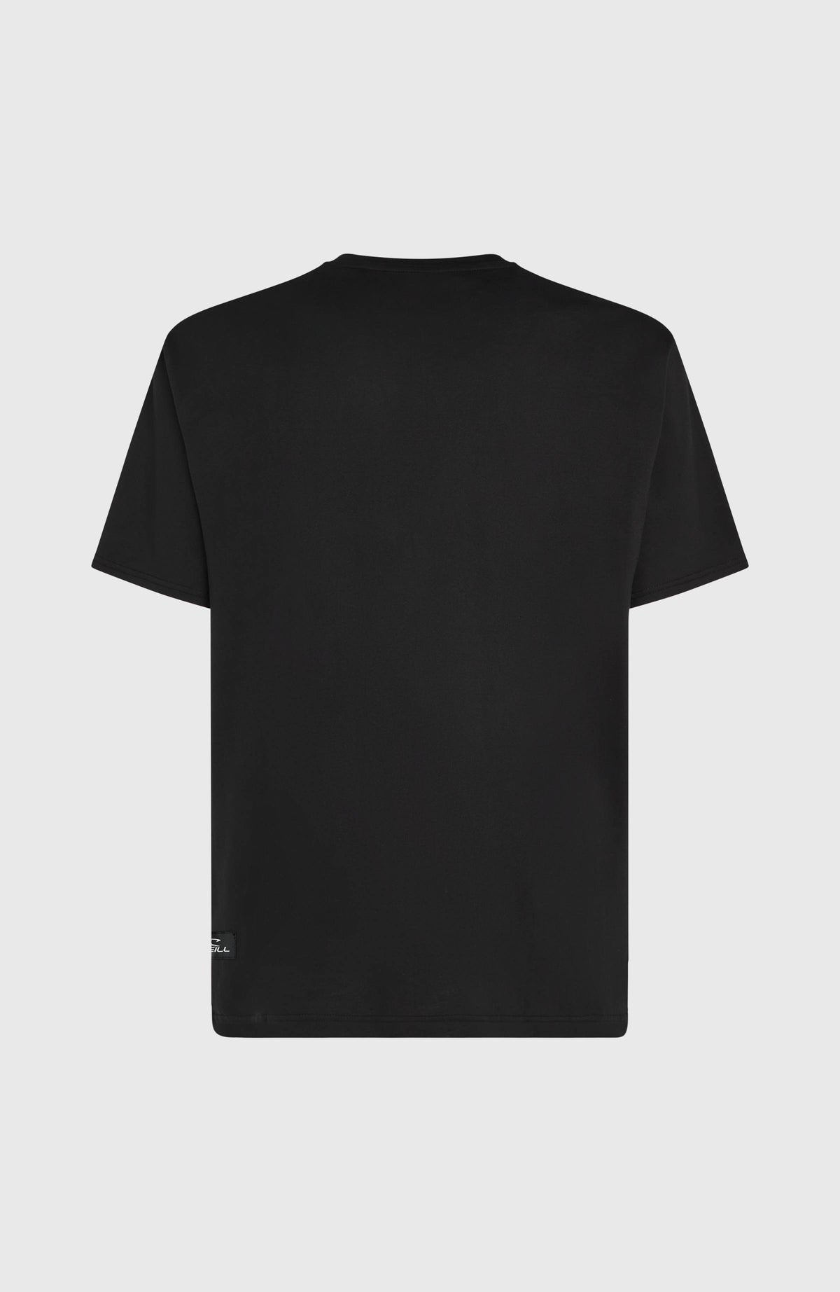 Muir Chest Print T-Shirt für Herren, schwarz, freigestellt von hinten mit kleinem Logo-Label am Saum