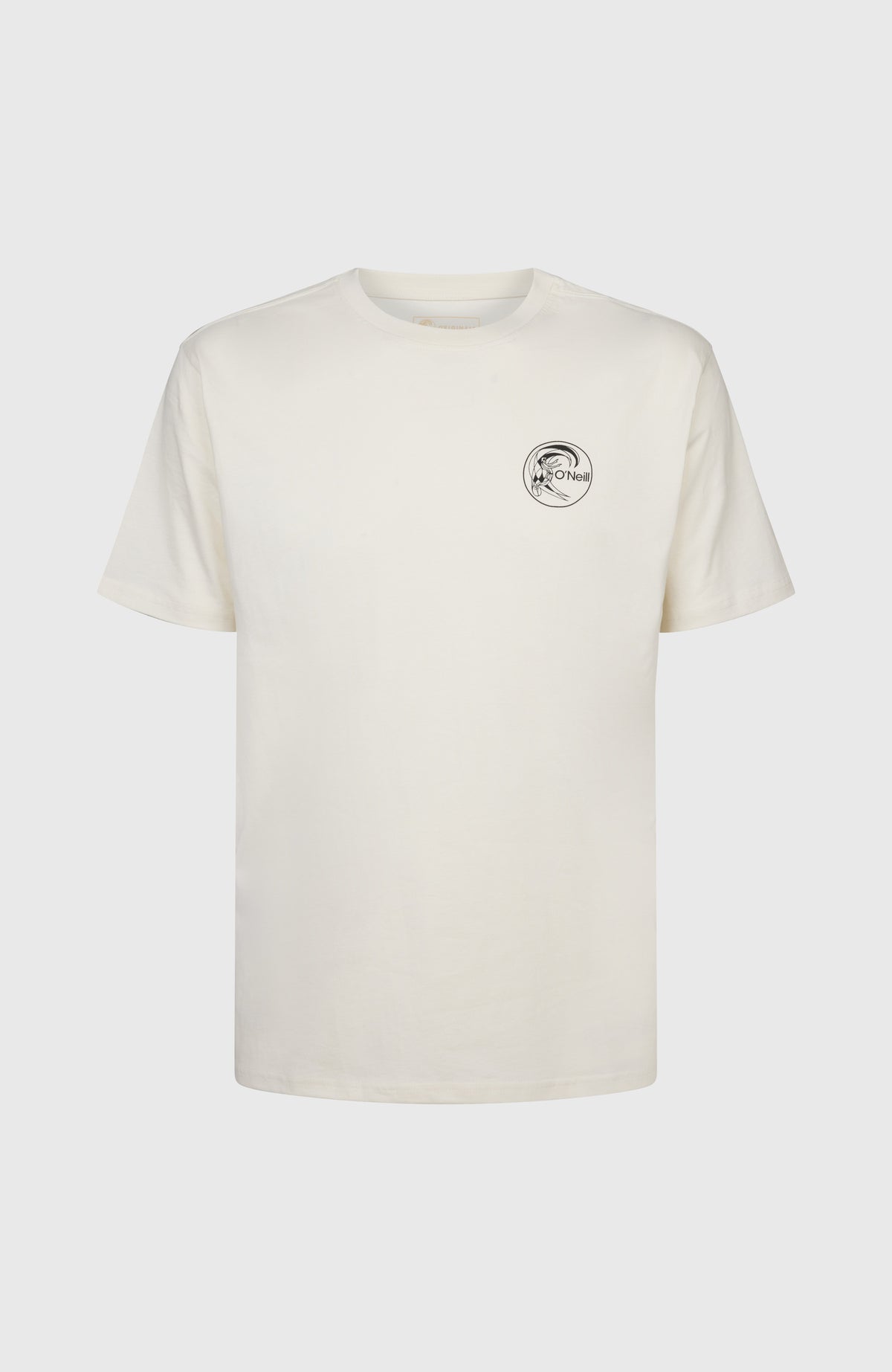 O'Neill O'Riginals Chest Print T-Shirt für Herren, weiß mit Logo-Print in Schwarz, freigestellt von vorne