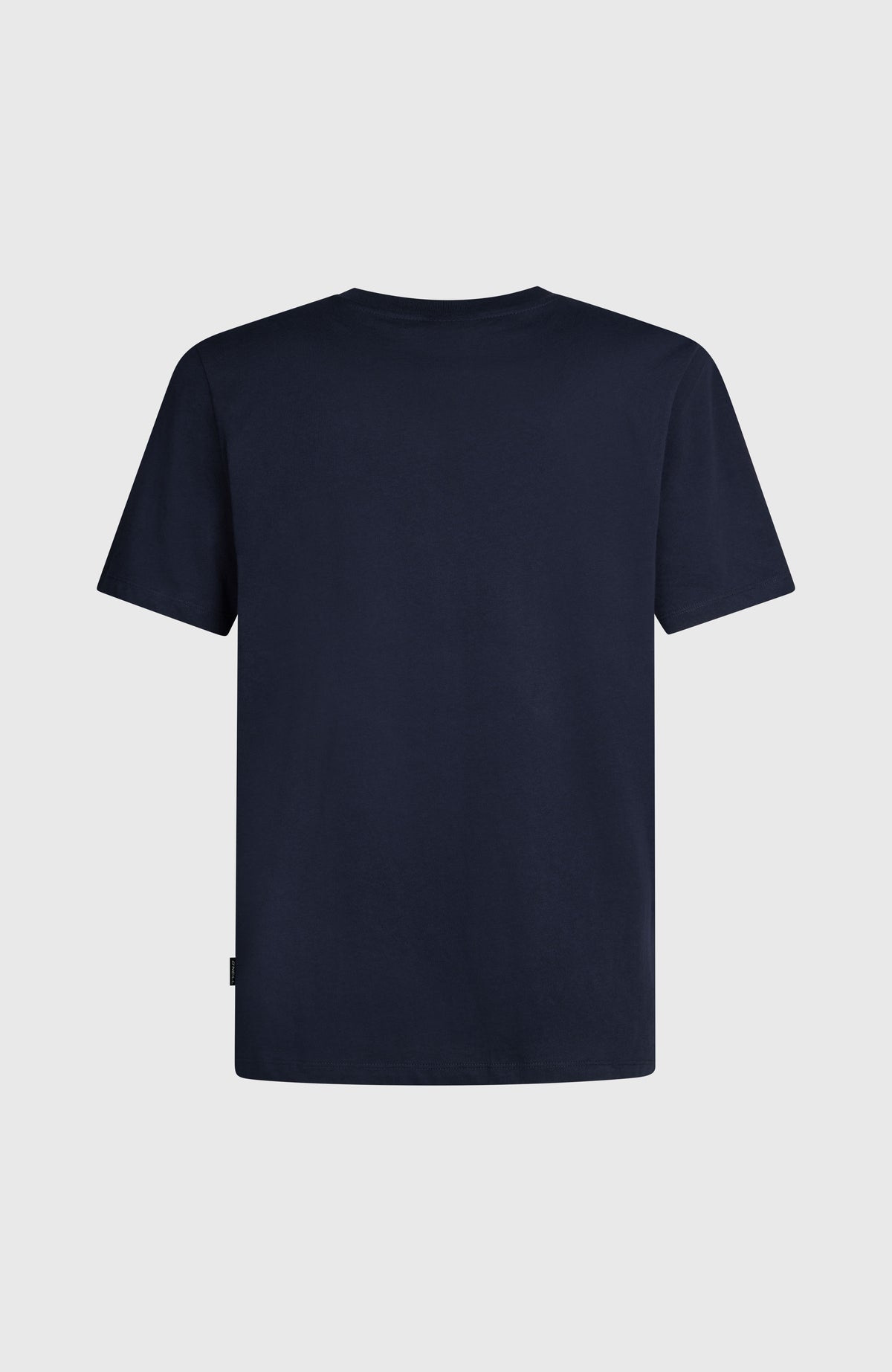 CALI T-SHIRT für Herren, blau, freigestellt von hinten mit kleinem Flaglabel an der Seitennaht
