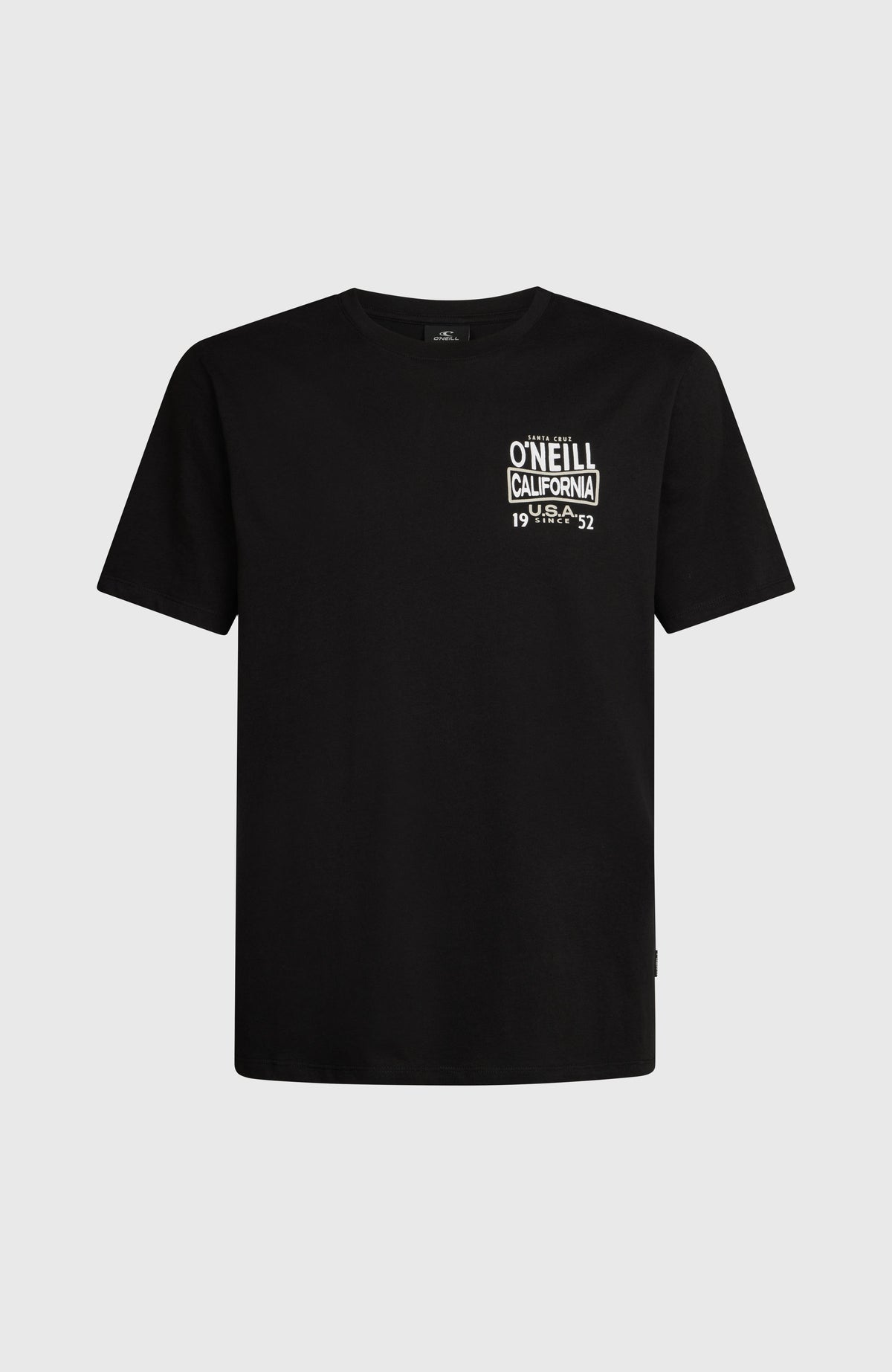 O'NEILL CALI T-SHIRT für Herren, schwarz mit Logo-Print in Weiß, Vorderansicht