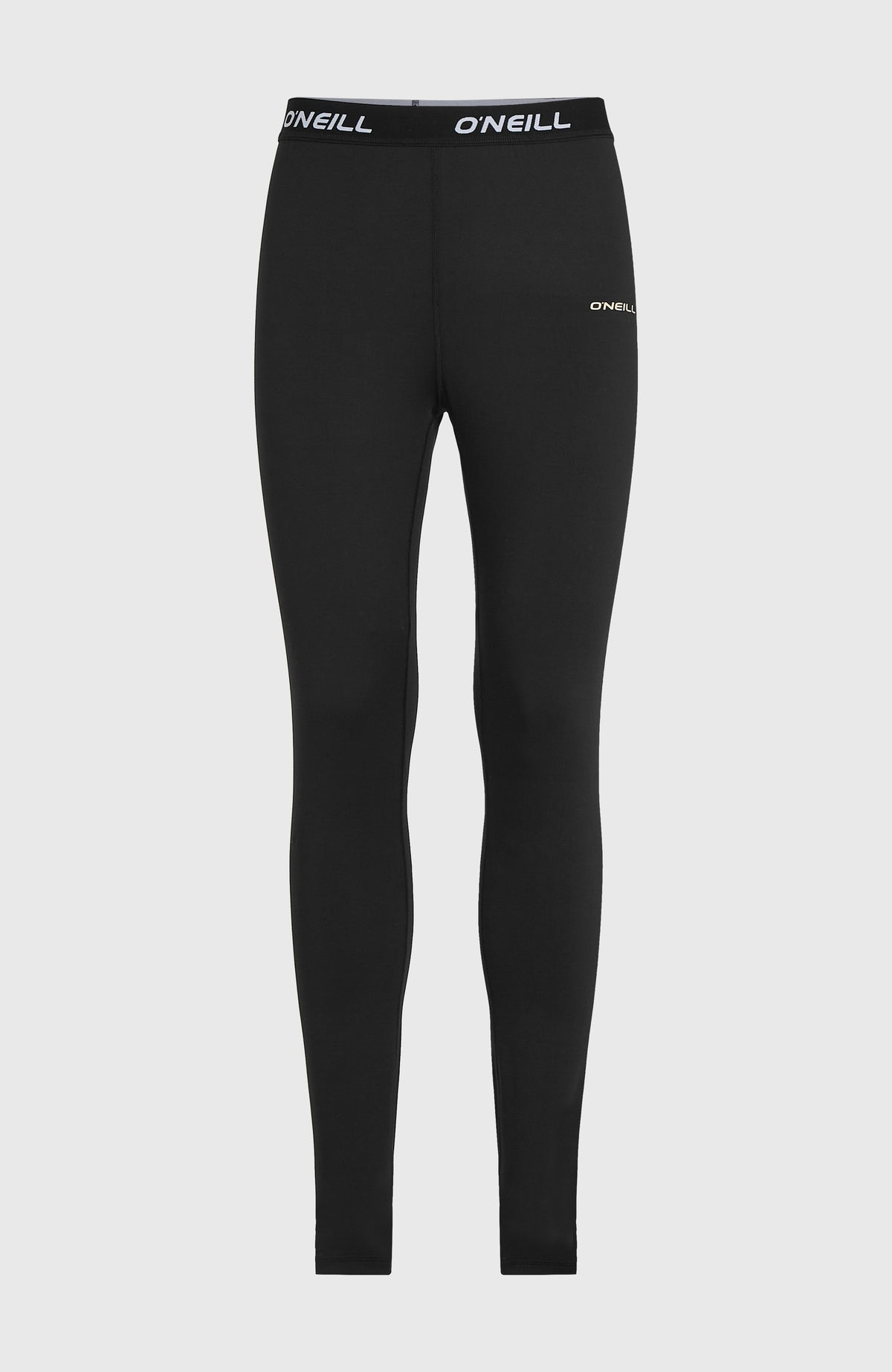 Thermounterhose für Herren, schwarz, freigestellt von vorne mit elastischem Bund