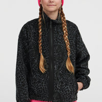 Flauschige Fleecejacke mit Reißverschluss | Black Animalica