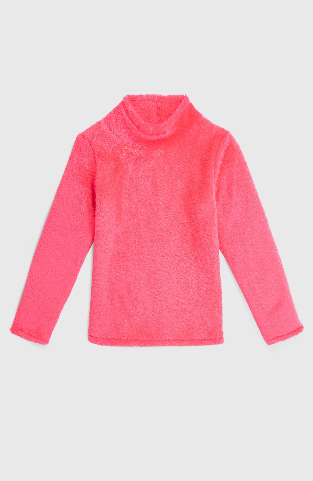 Kuscheliger FWC'Cruz Fleecepullover für Mädchen, pink, flach liegend von vorne