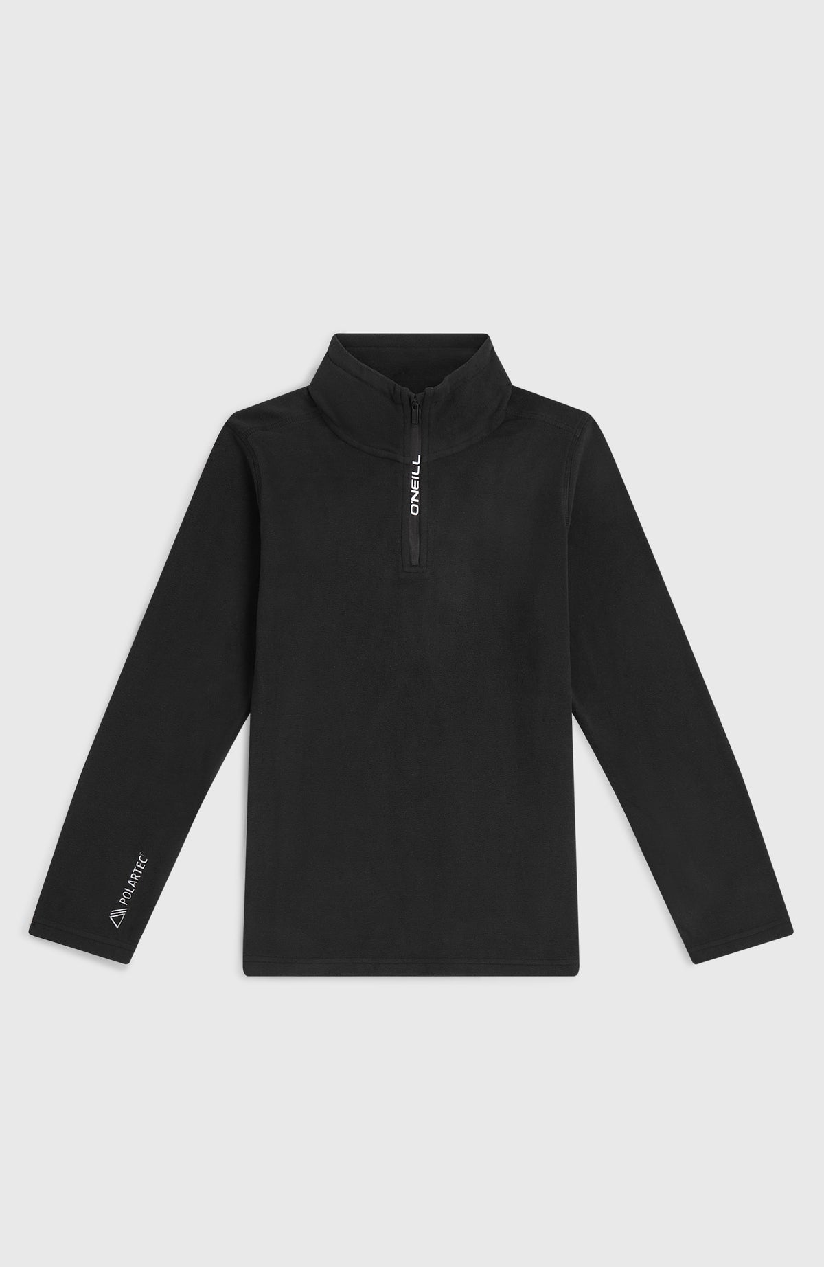 O'Neill FWC'Cruz Jack's Polartec® Fleecepullover mit Halbreißverschluss für Mädchen, schwarz, flach liegend von vorne