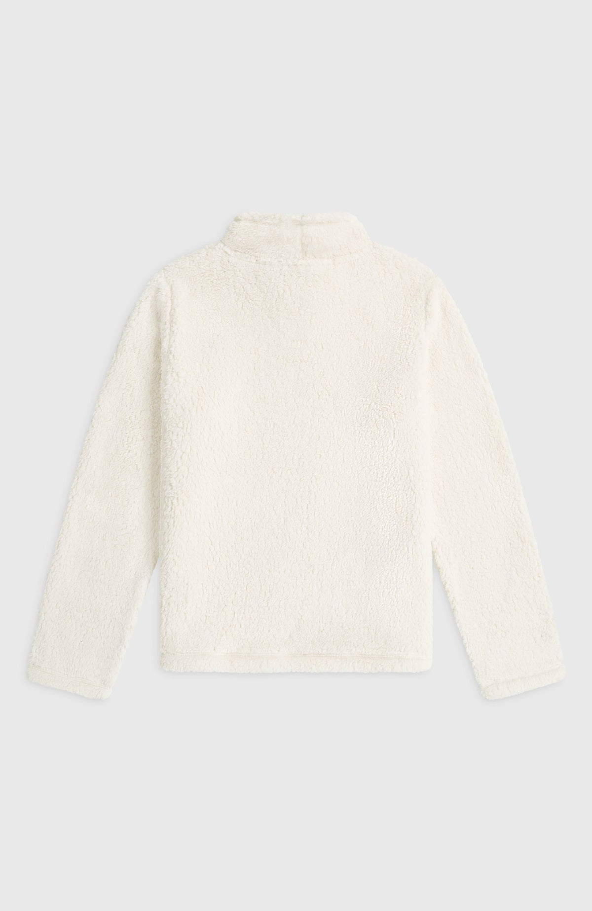 Kuscheliger FWC'Cruz Fleecepullover für Mädchen, weiß, flach liegend von hinten