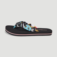 Ditsy Sun Sandalen | Black/Blue Bluemchen