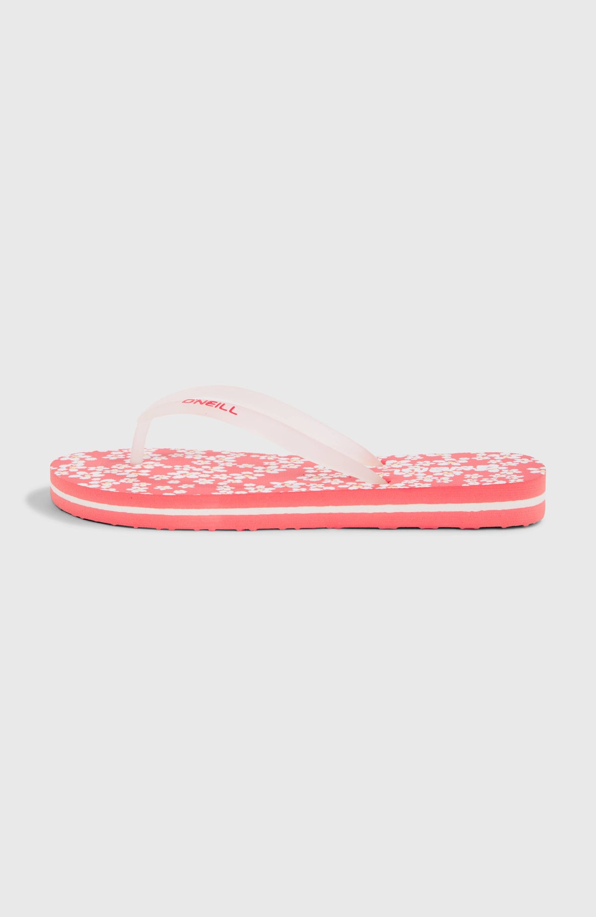 Profile Graphic Sandalen für Mädchen, pink mit Blumenmuster in Weiß, freigestellt von der Seite
