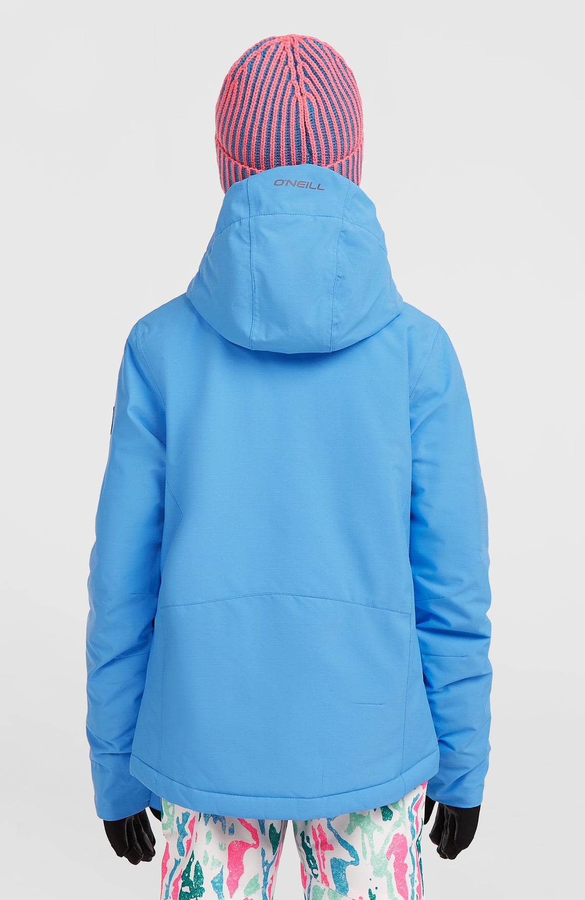 FWC'Cruz Skijacke für Mädchen, blau, Rückansicht am Model mit Kapuze