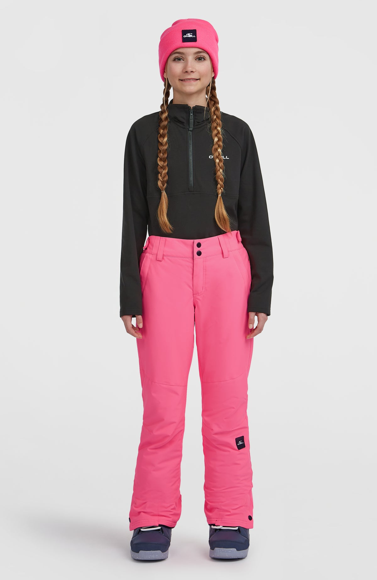 O'Neill FWC'Cruz Skihose für Mädchen, pink, Vorderansicht am Model