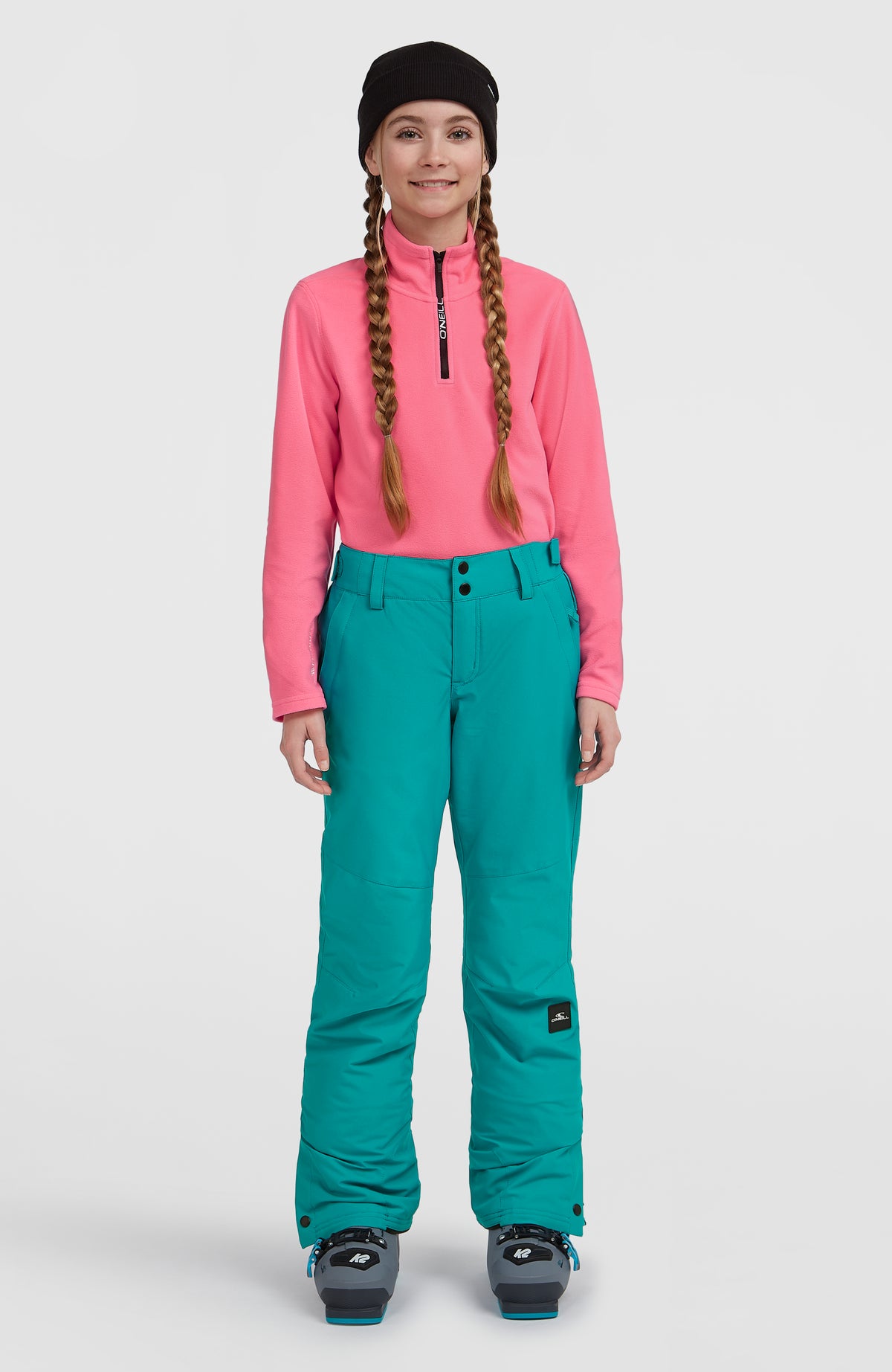 O'Neill FWC'Cruz Skihose für Mädchen, blau, Vorderansicht am Model