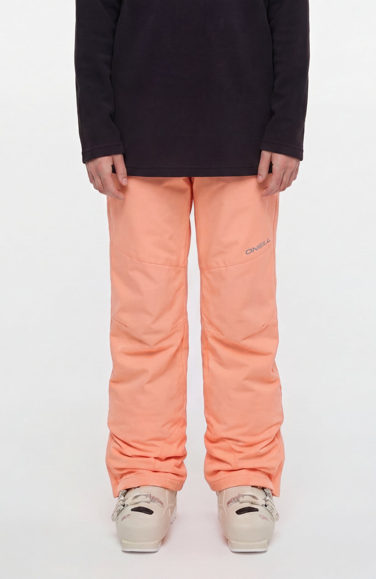 O'Neill FWC'Cruz Skihose für Mädchen in Orange, Vorderansicht am Model