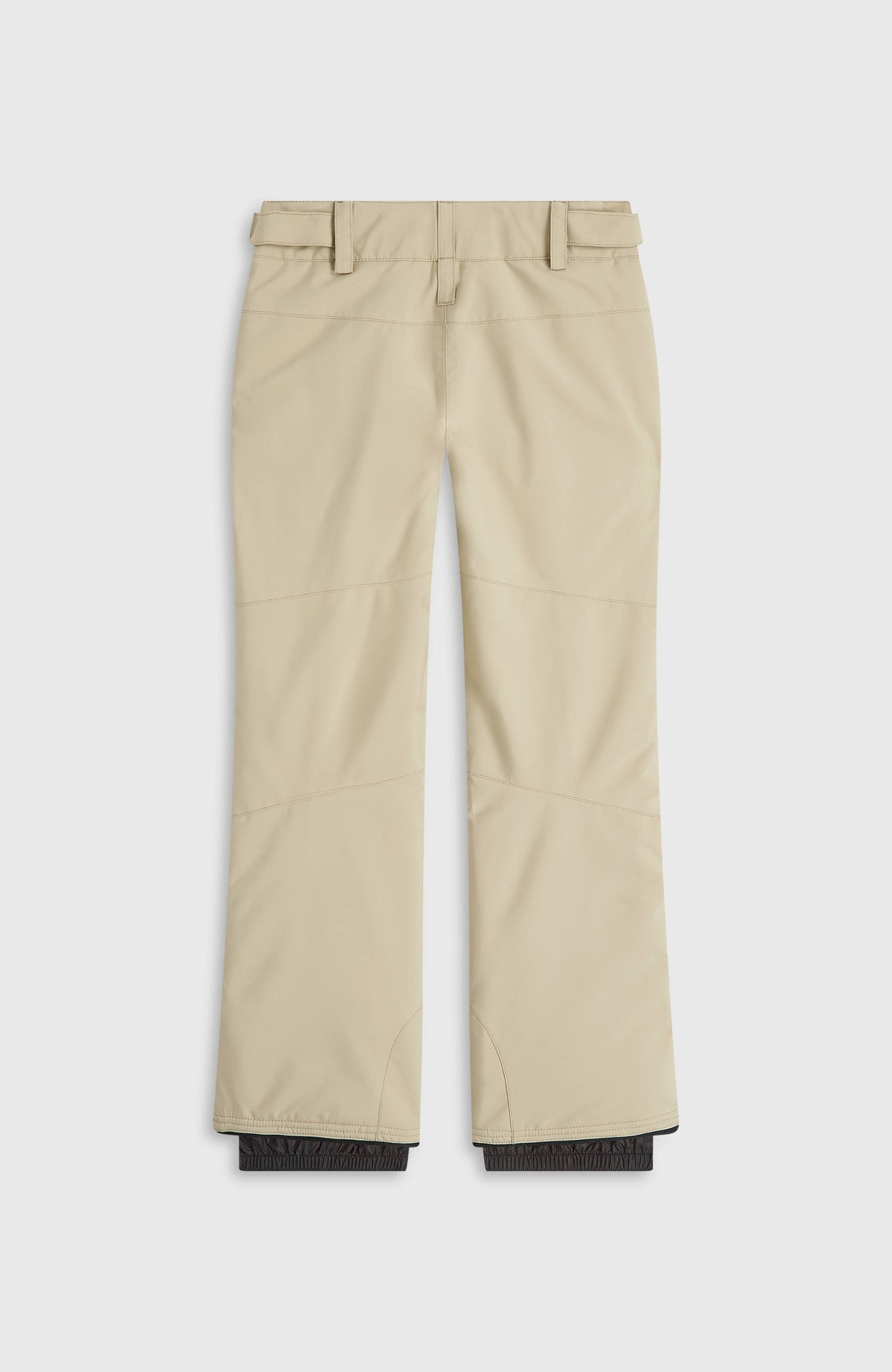 FWC'Cruz Skihose für Mädchen, beige, flach liegend von hinten mit Gürtelschlaufen und formenden Ziernähten
