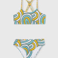 Mix and Match Tropics Bikini-Set | Blue Rainbow Stripe