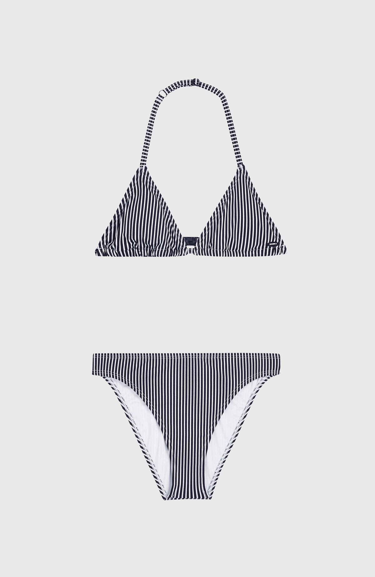 Essentials Triangel-Bikini-Set | Black Simple Stripe