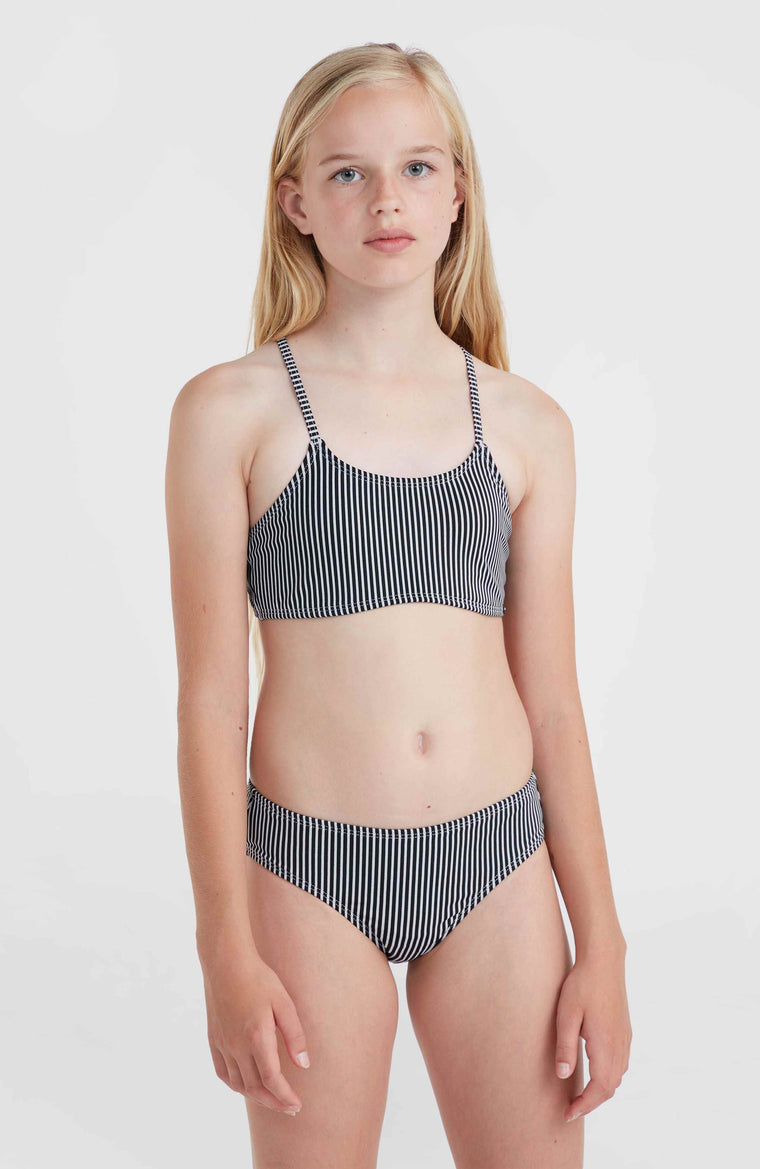 Essentials Bikini-Set | Black Simple Stripe