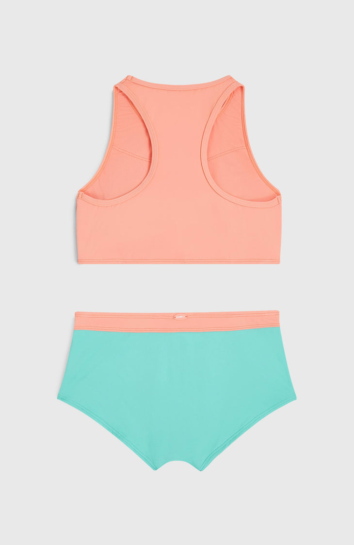 Cali Holiday Bikini-Set | Coral Pink Colour Block