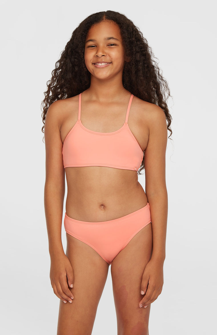 Essentials Bralette-Bikini-Set | Coral Pink