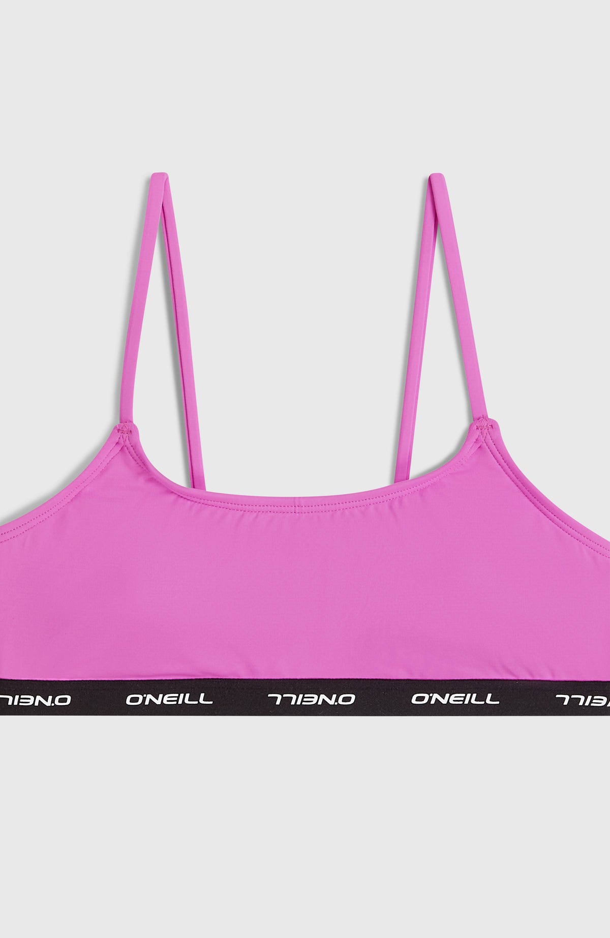 Sport Bikini-Set für Mädchen, lila, Nahaufnahme des Bralette-Oberteils mit elastischem Unterbrustband