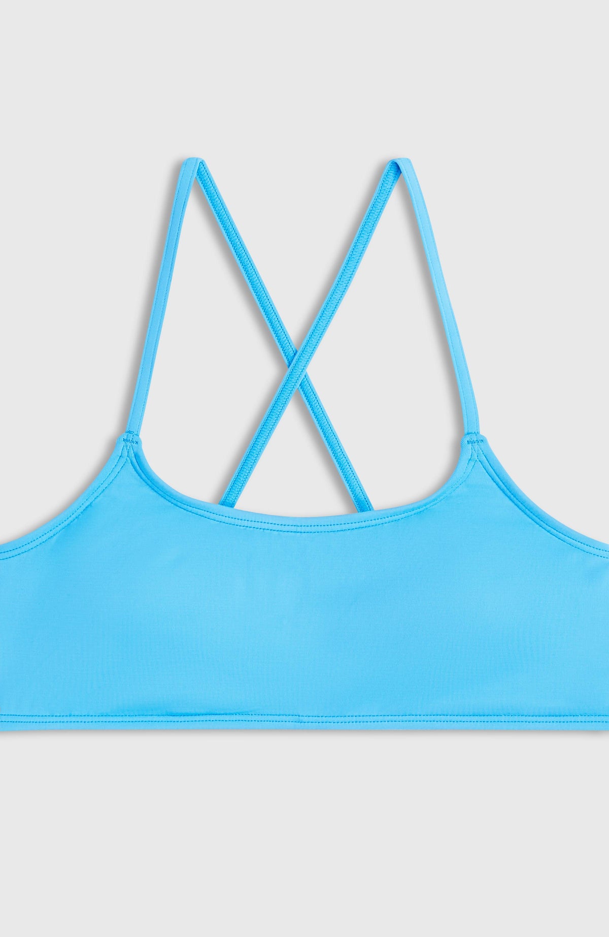 Essentials Bralette-Bikini-Set für Mädchen, blau, Nahaufnahme des Bralette-Oberteils von vorne