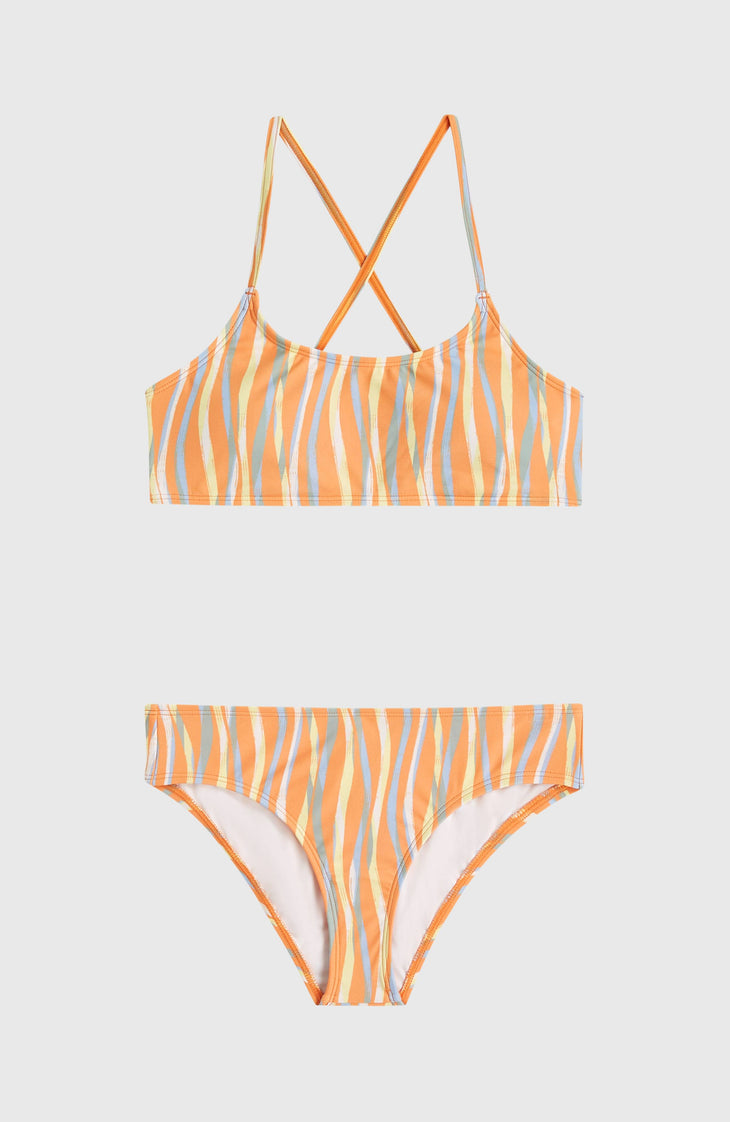 Essentials Bralette-Bikini-Set | Funky Peach Swirly