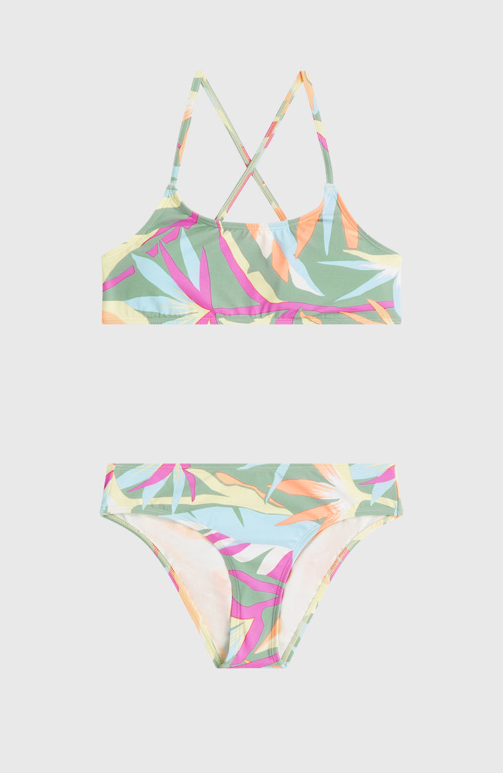Essentials Bralette-Bikini-Set | Green Wmns Tropicana