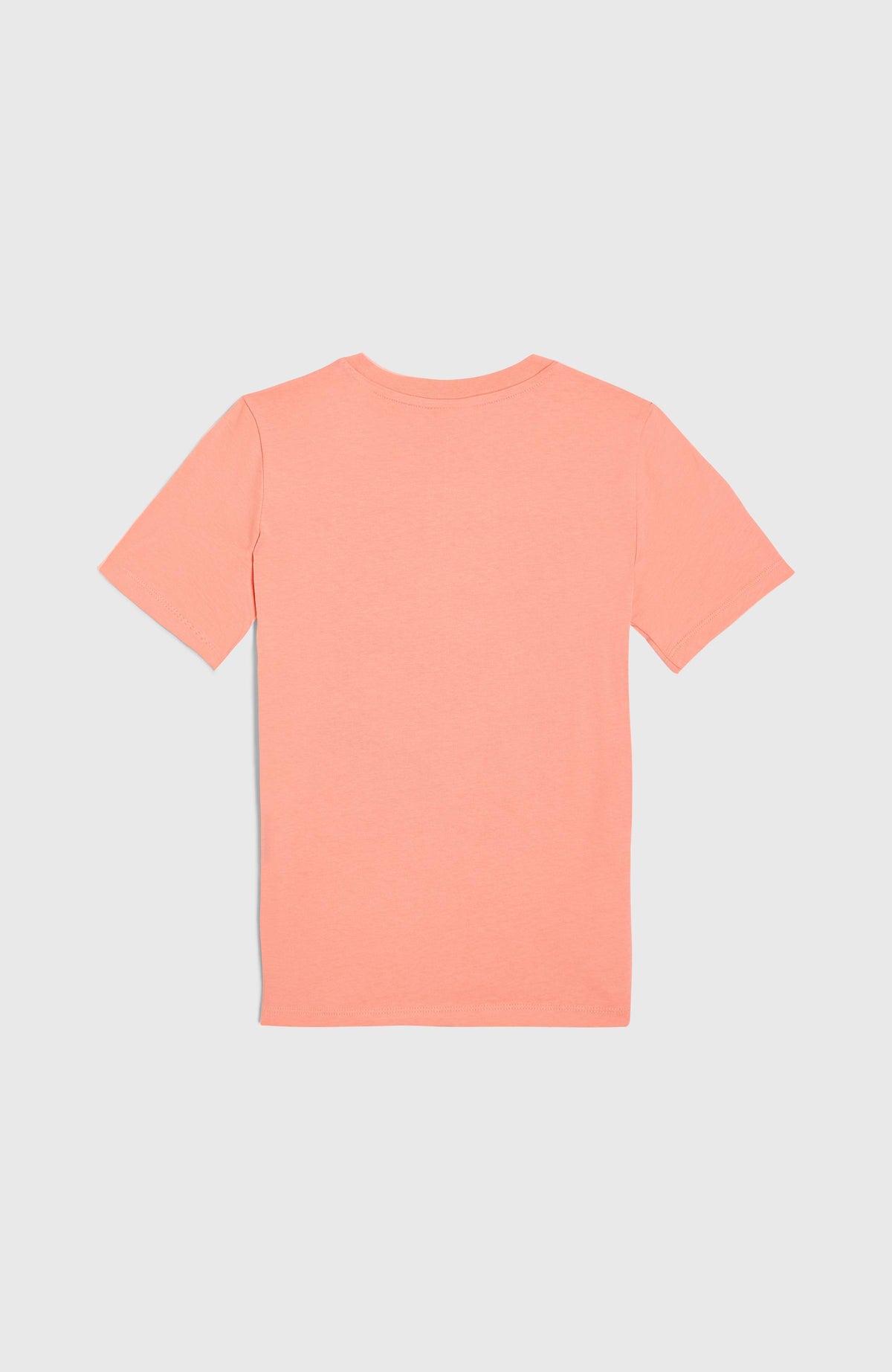Front Graphic T-Shirt für Mädchen, pink, flach liegend von hinten mit kurzem Arm und Rundhalsausschnitt
