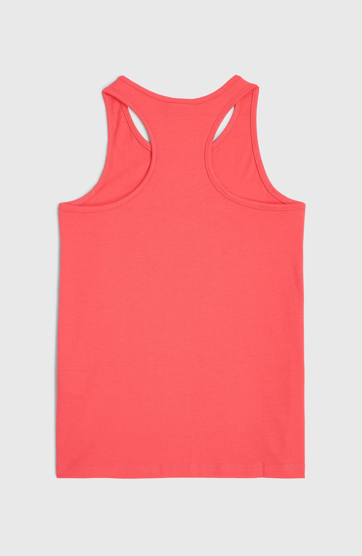 Summer Graphic Tanktop für Mädchen, pink, flach liegend von hinten mit Racerback-Ausschnitt