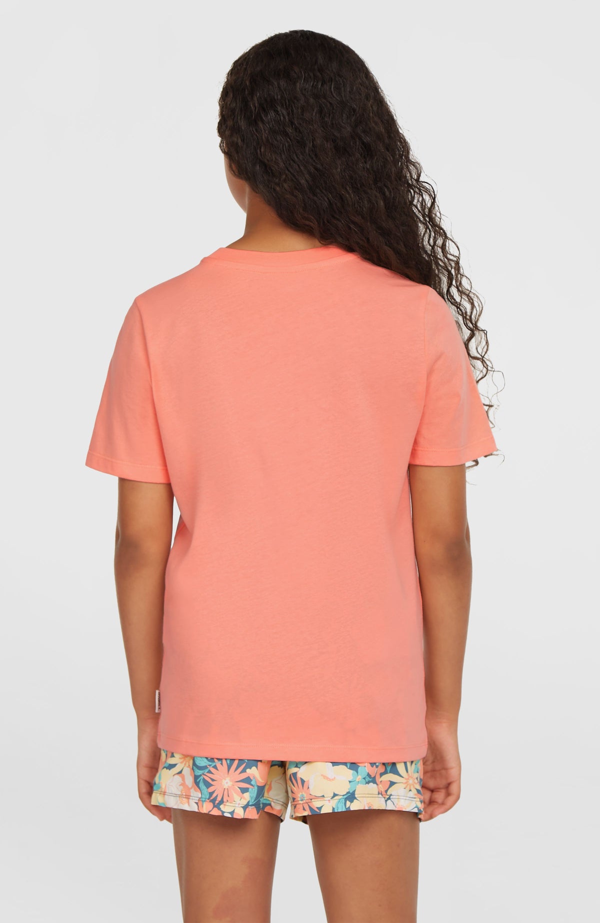 Script T-Shirt für Mädchen, pink, Rückansicht, getragen am Model
