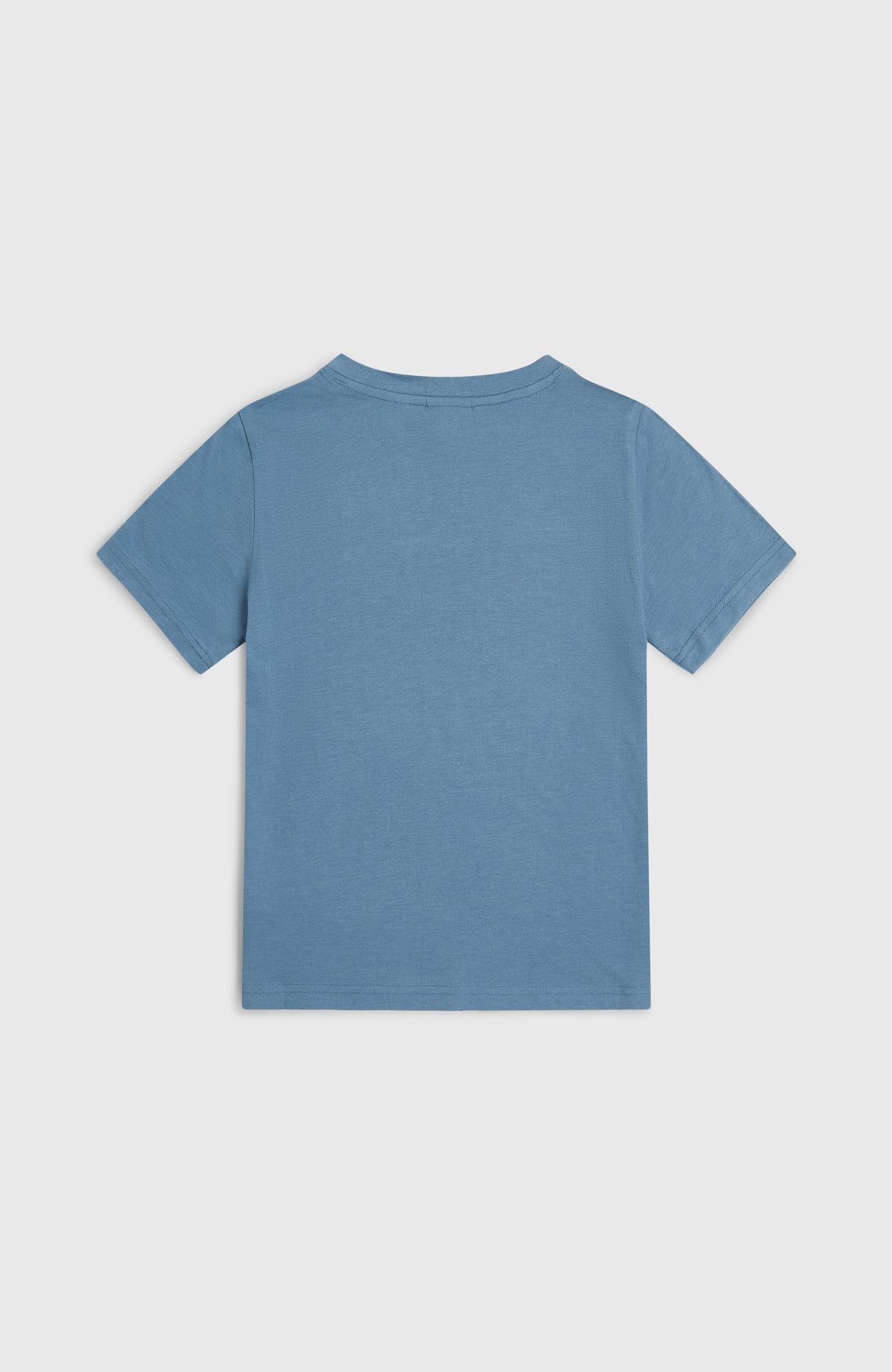 Essentials T-Shirt für Mädchen, blau, flach liegend von hinten