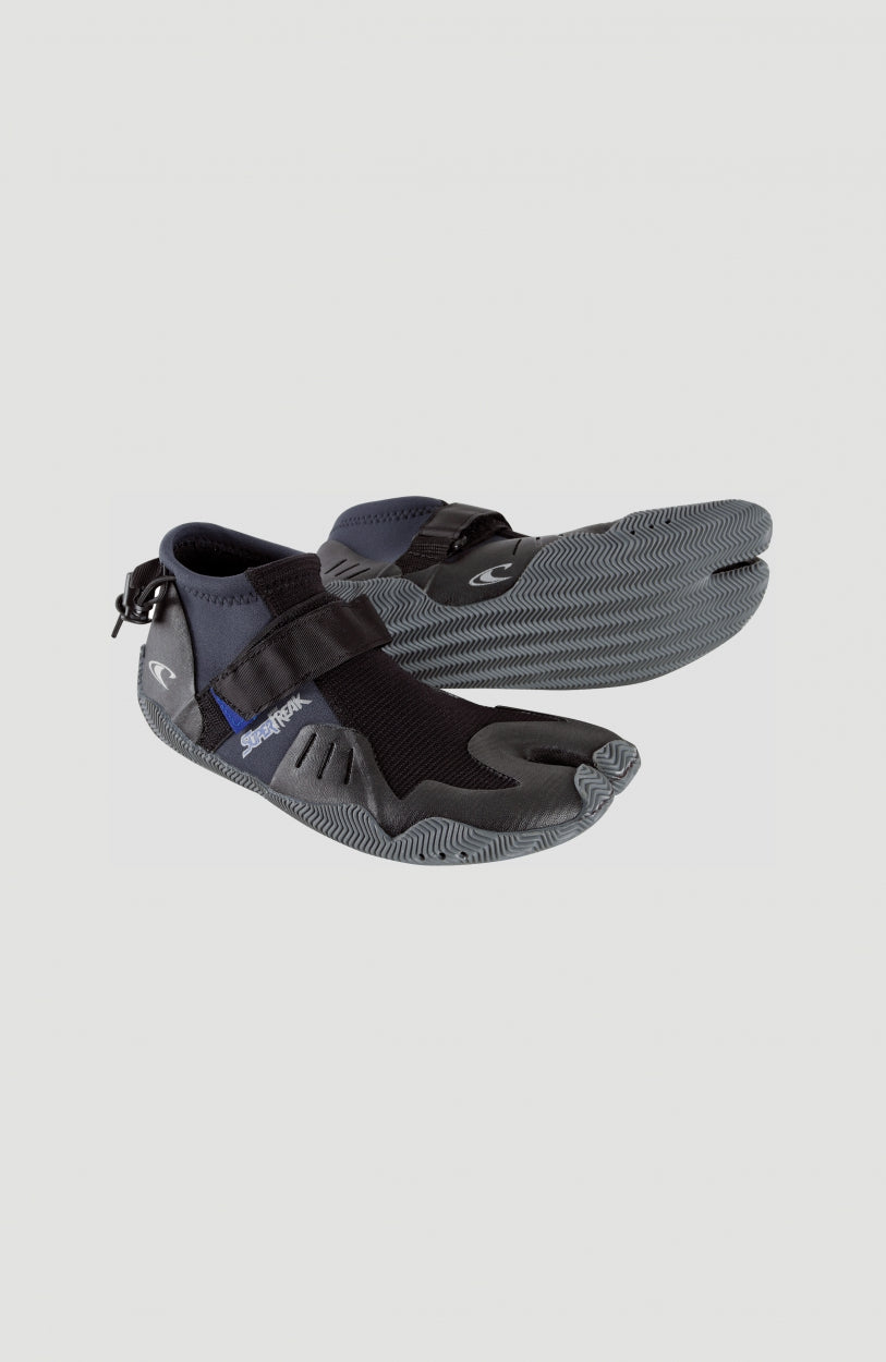O'Neill Superfreak Tropical 2mm Split Toe Boot Neoprenschuhe für Herren, schwarz, freigestellt von der Seite