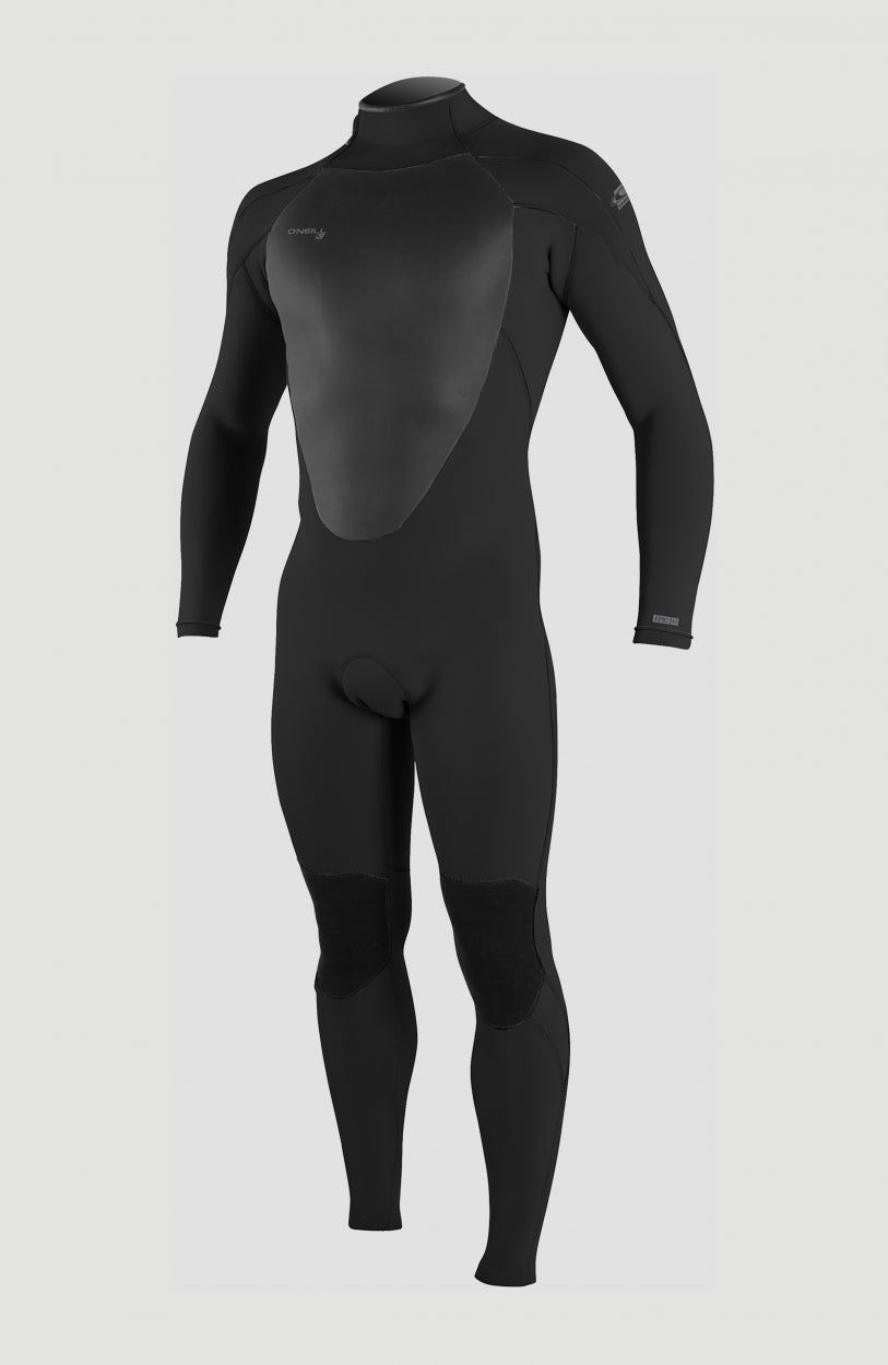 O'Neill Epic 4/3mm Back Zip Full Wetsuit Neoprenanzug für Herren, schwarz, freigestellt in der Vorderansicht
