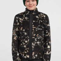 Flauschige Fleecejacke mit Reißverschluss | Black/Beige Quarry