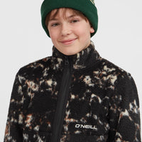 Flauschige Fleecejacke mit Reißverschluss | Black/Beige Quarry