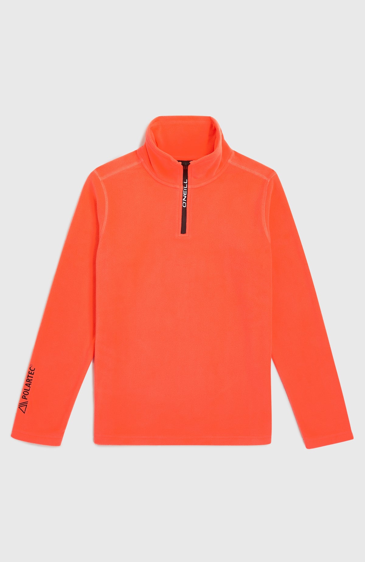 FWC'Cruz Jack's Fleecepullover für Jungen, rot, flach liegend von vorne mit kurzem Reißverschluss