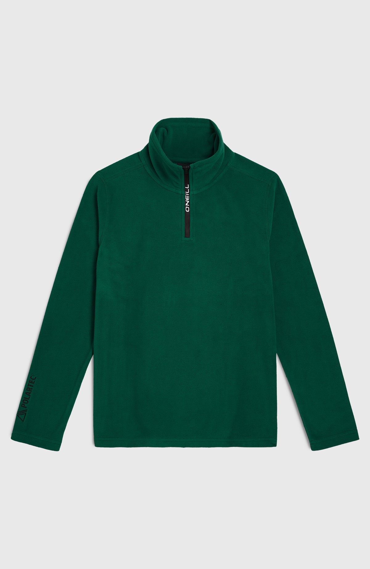 FWC'Cruz Jack's Fleecepullover für Jungen, grün, flach liegend von vorne mit Reißverschluss am Kragen