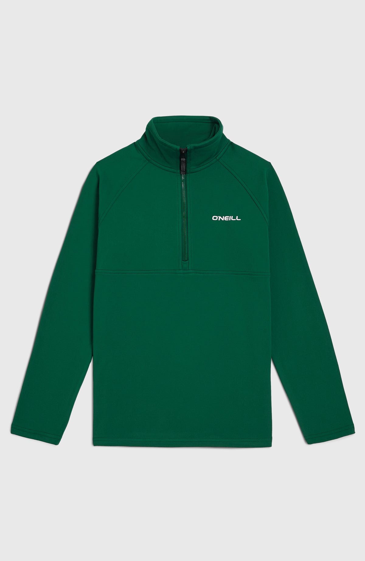 FWC'Cruz Fleecepullover für Jungen, grün, flach liegend von vorne mit kurzem Reißverschluss