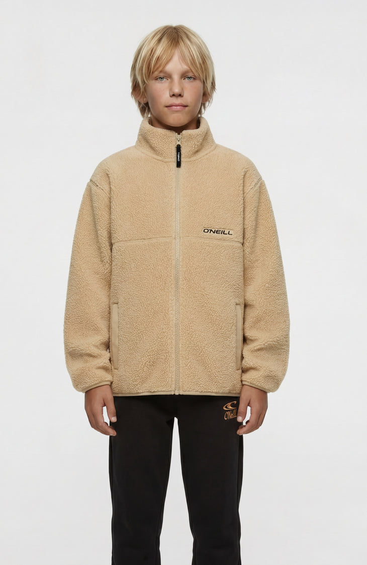 Flauschige Fleecejacke mit Reißverschluss | Olive Blush