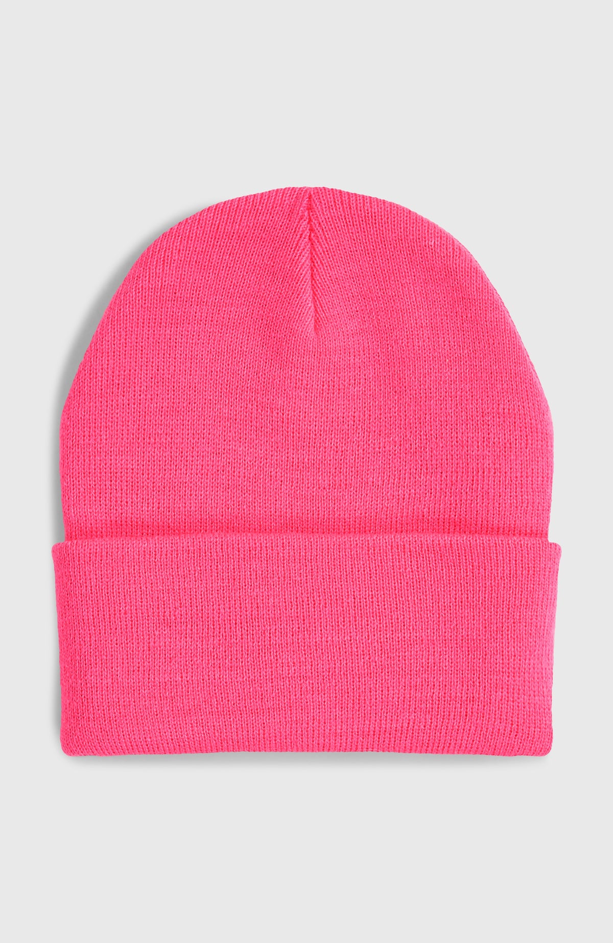 Snow Beanie für Kinder, pink, flach liegend von hinten mit umgeschlagenem Saum ohne Logo-Aufnäher