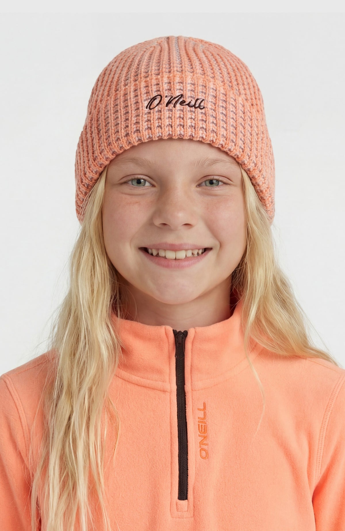 O'Neill Grid Beanie | Funky Peach Colour Block