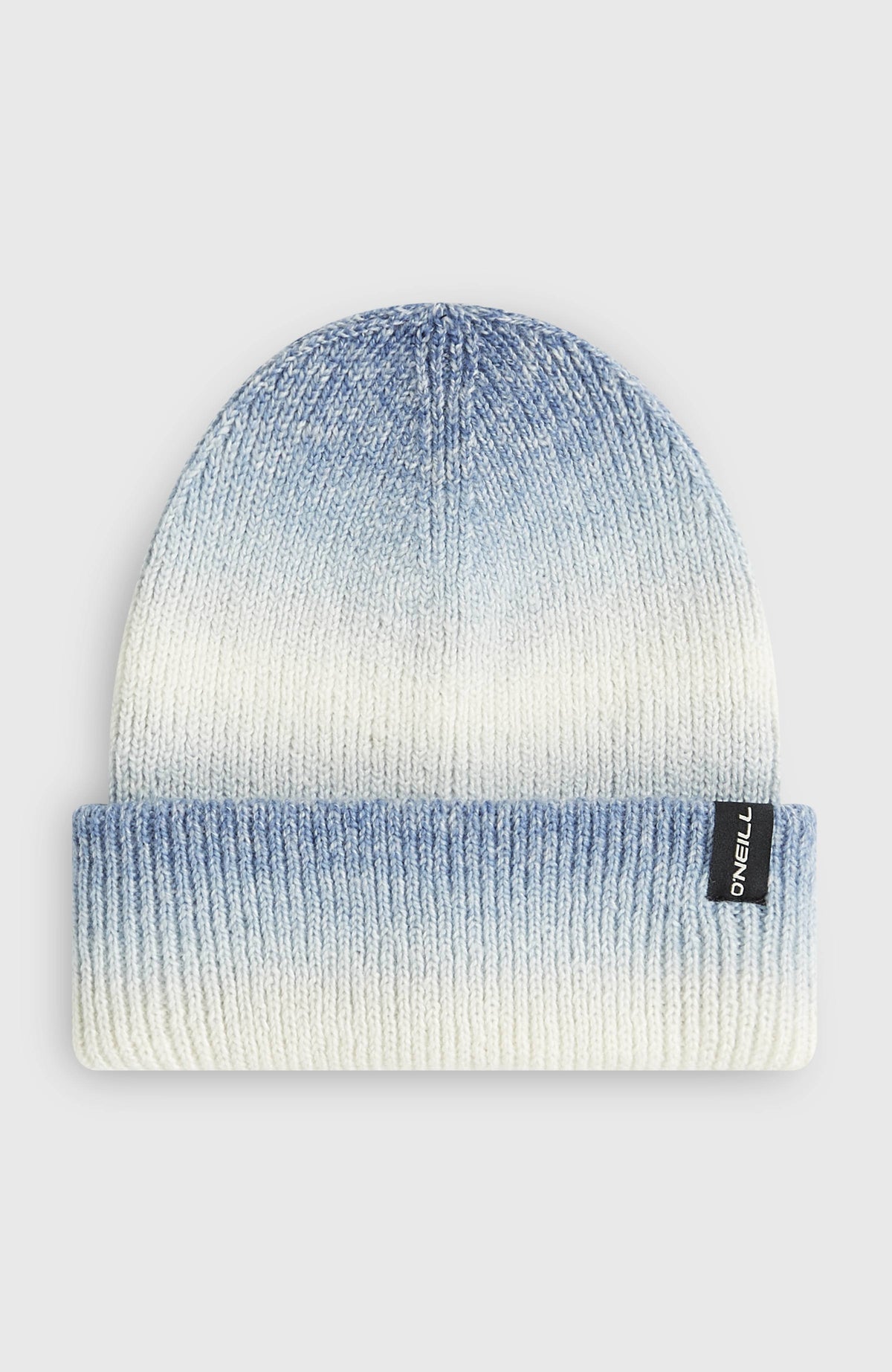 O'Neill Gradient Beanie für Jungen, blau mit Farbverlauf in Weiß, Vorderansicht mit Logo-Label