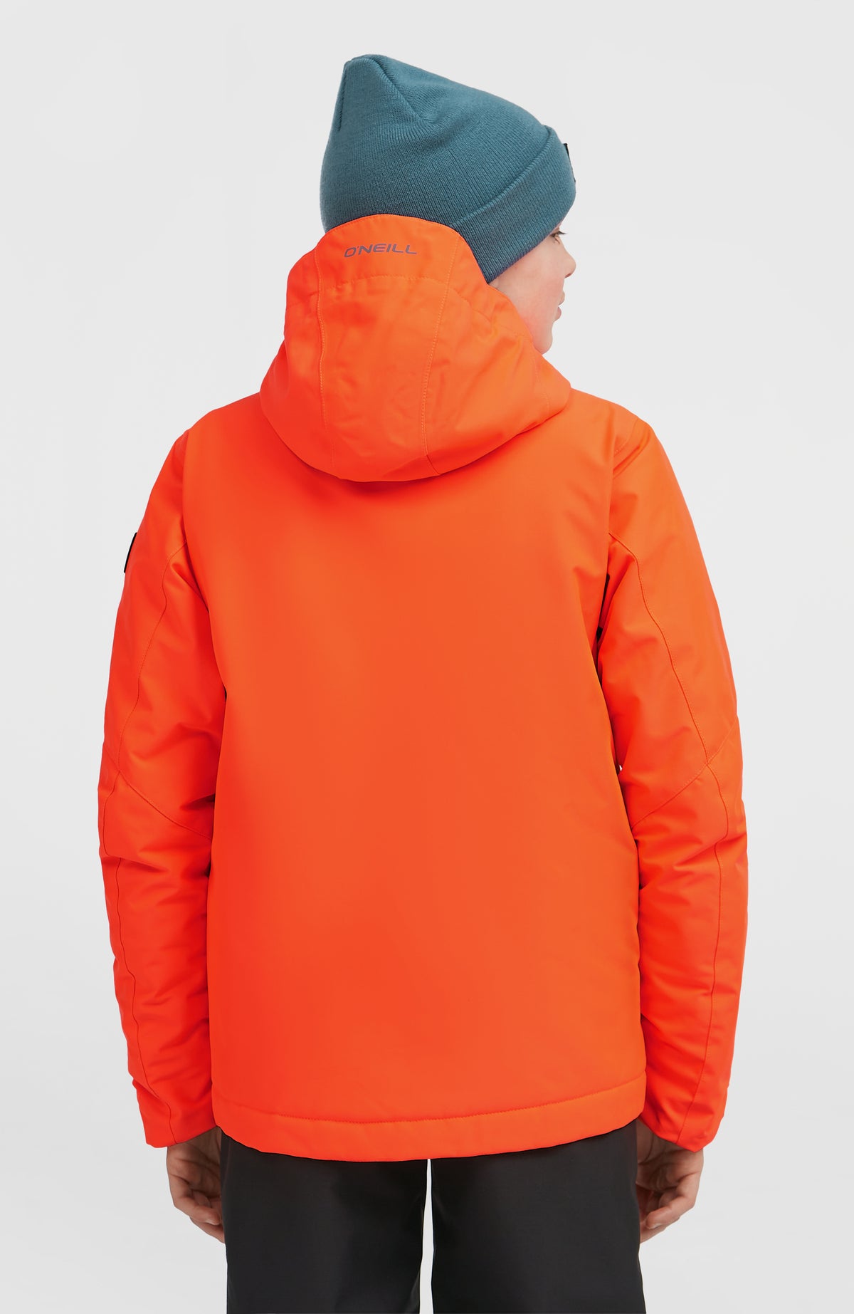 FWC'Cruz Skijacke für Jungen, rot, Rückansicht am Model mit Kapuze