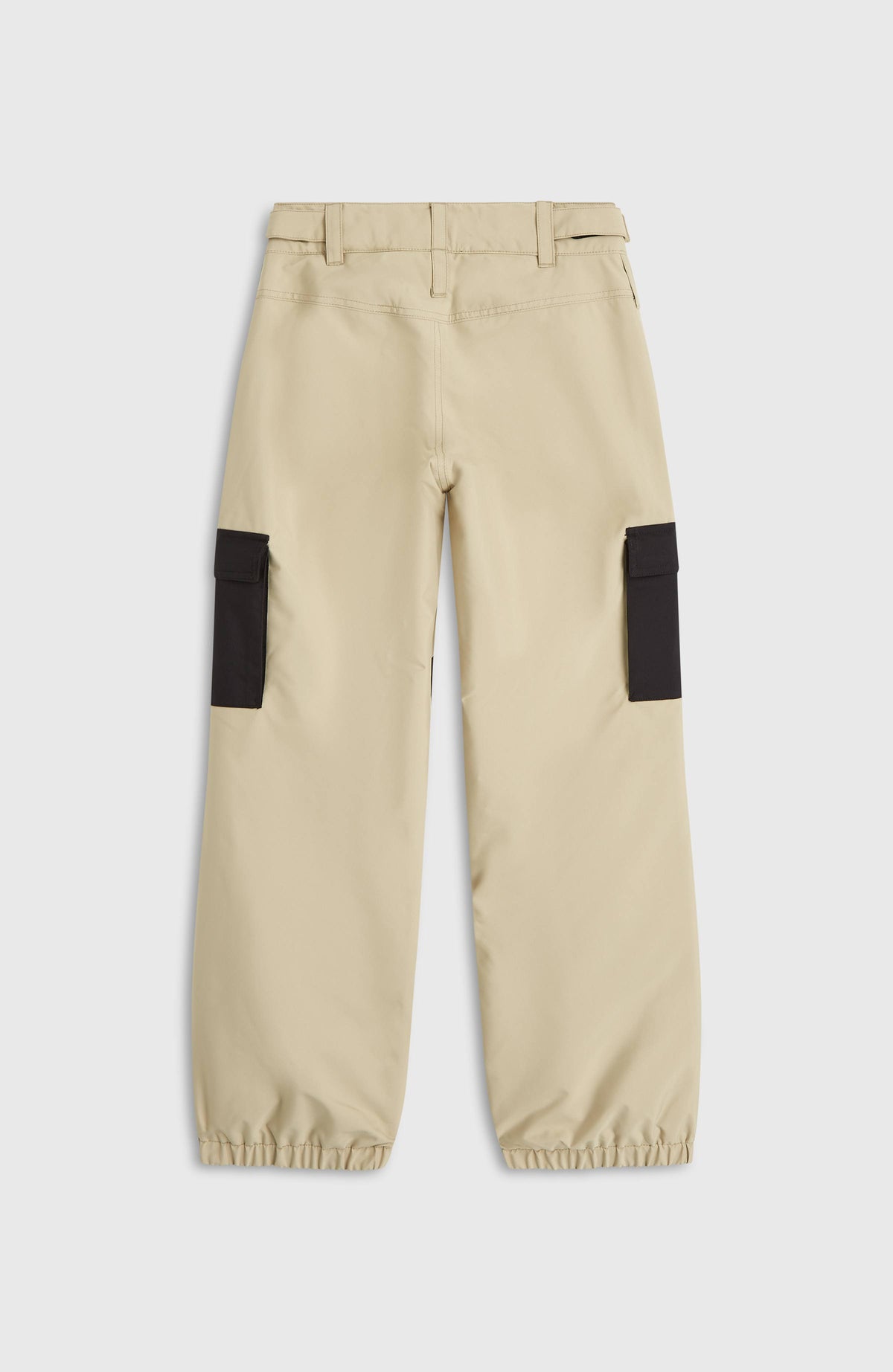 FWC'Cruz Cargo-Skihose für Jungen in Beige, flach liegend von hinten mit Gürtelschlaufen und Cargotaschen
