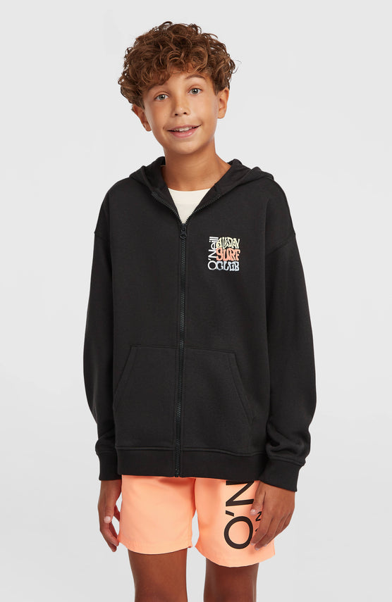 Graphic Kapuzenjacke mit Reißverschluss | Black Out