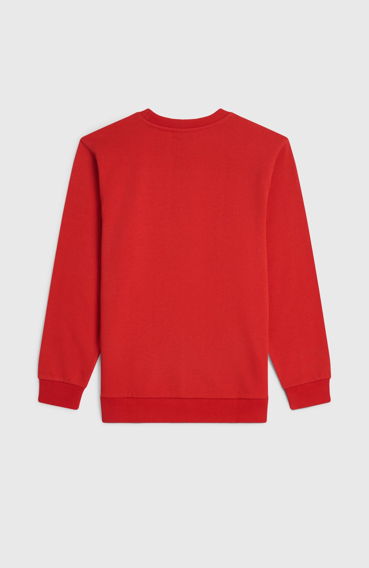 Cali Crew Sweatshirt, rot, flach liegend von hinten
