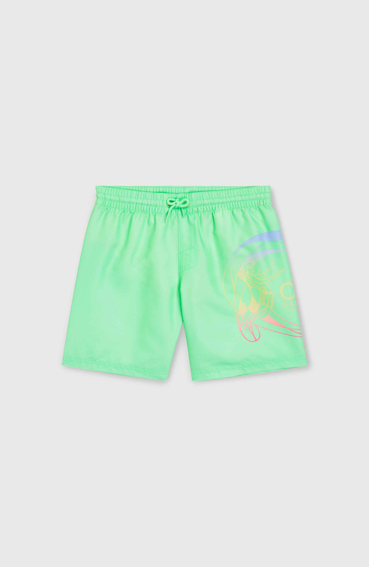 Circle Surfer 14'' Badehose | Neon Green Circle Surfer Gradient Panel