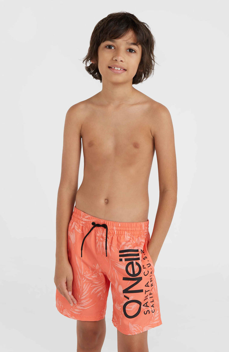 Mix and Match Cali Floral 14'' Badehose | Living Coral Tonal Tropicana