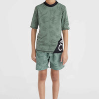 Mix and Match Crazy Shortsleeve-Schwimmshirt | Green Vintage Surfer