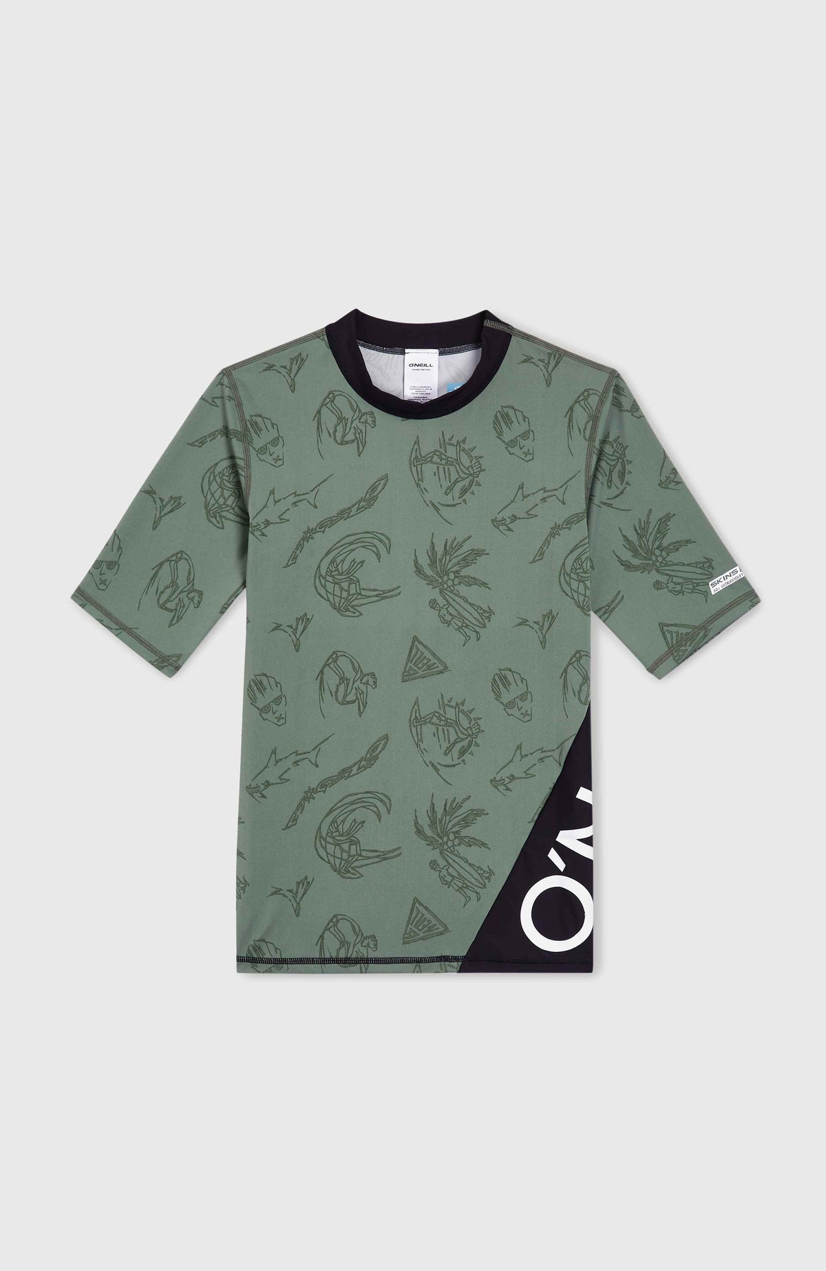 Mix and Match Crazy Shortsleeve-Schwimmshirt | Green Vintage Surfer